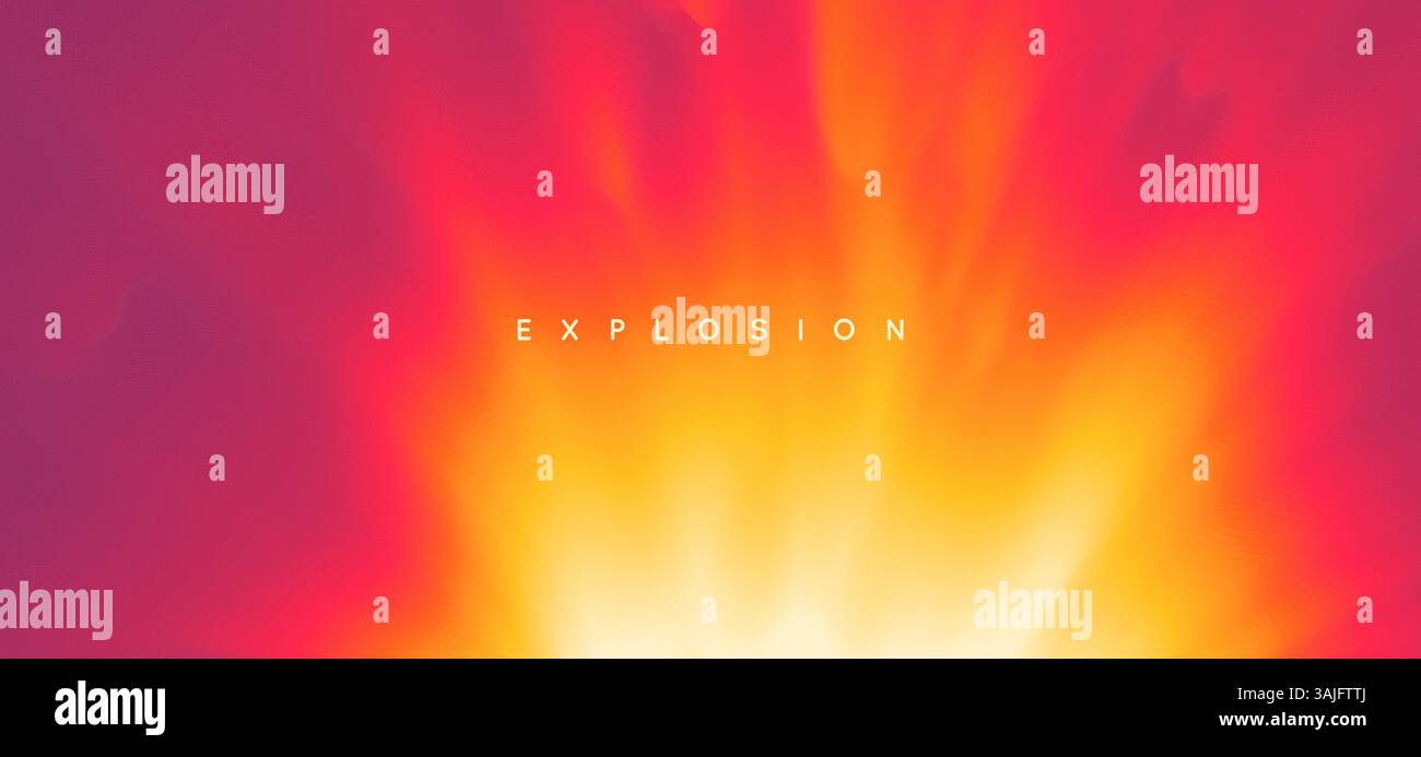 Explosion. Solar or stellar radiation. Background with blur effect. Vector illustration for banner, flyer, brochure, booklet, presentation or website. Stock Vector