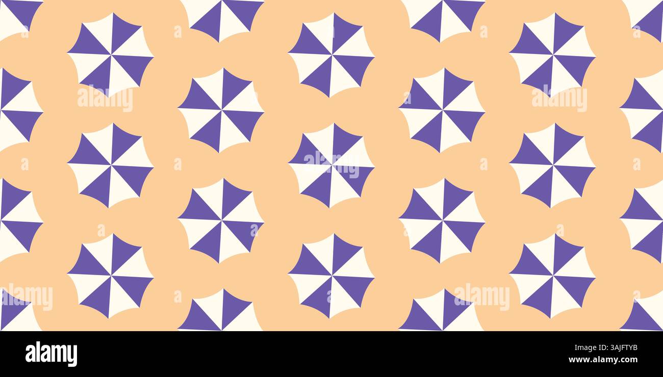 Seamless repeating summer pattern of umbrellas on the beach Stock ...