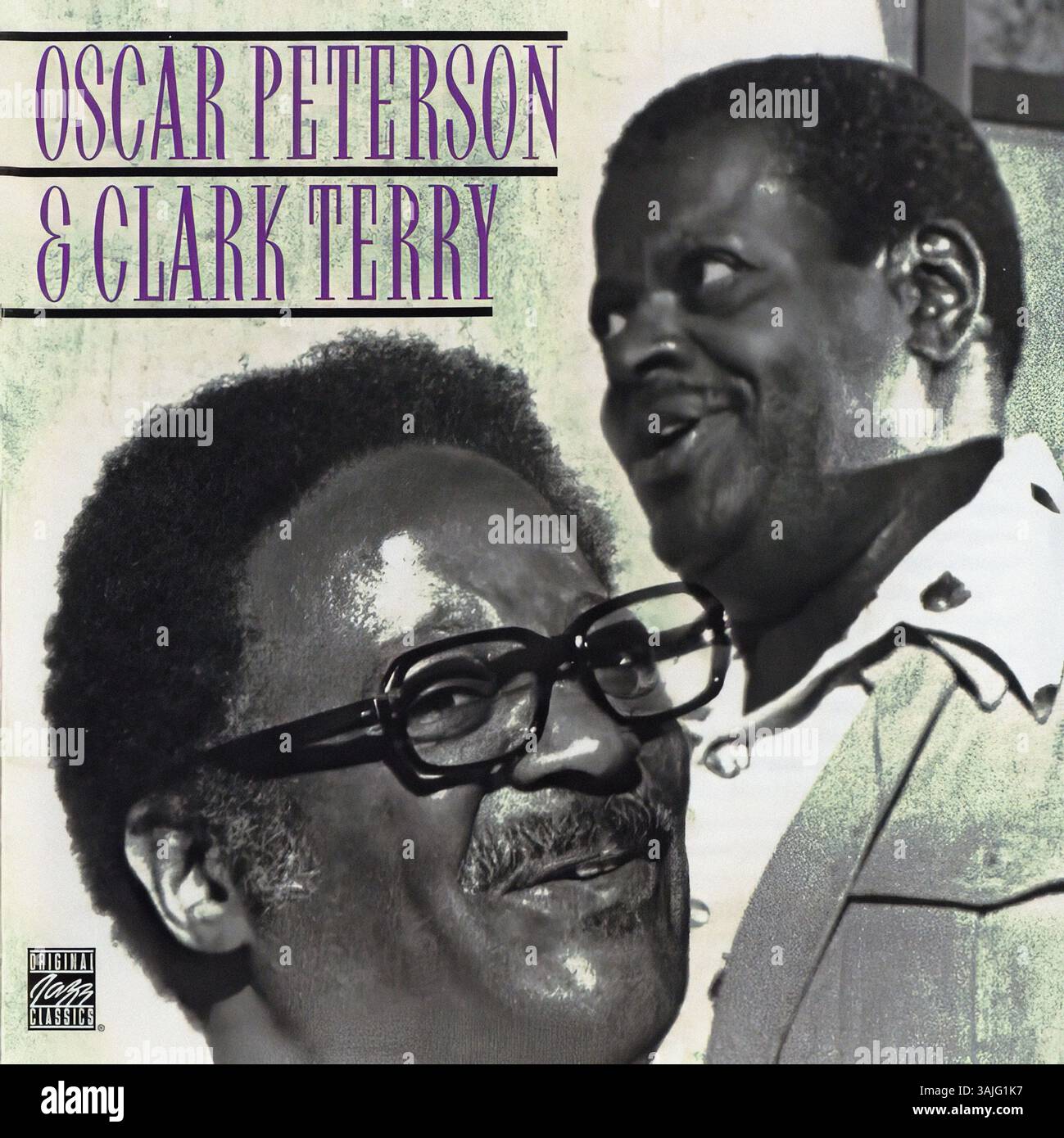 Oscar Peterson - Oscar Peterson & Clark Terry - Vintage jazz record cover Stock Photo