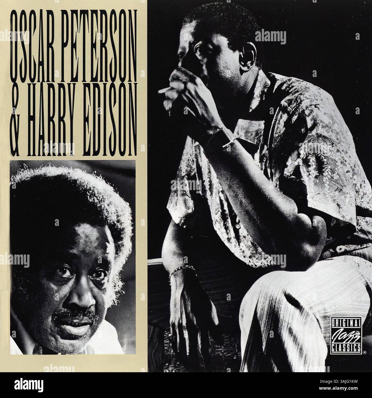 Oscar Peterson - Oscar Peterson & Harry Edison - Vintage jazz record cover Stock Photo