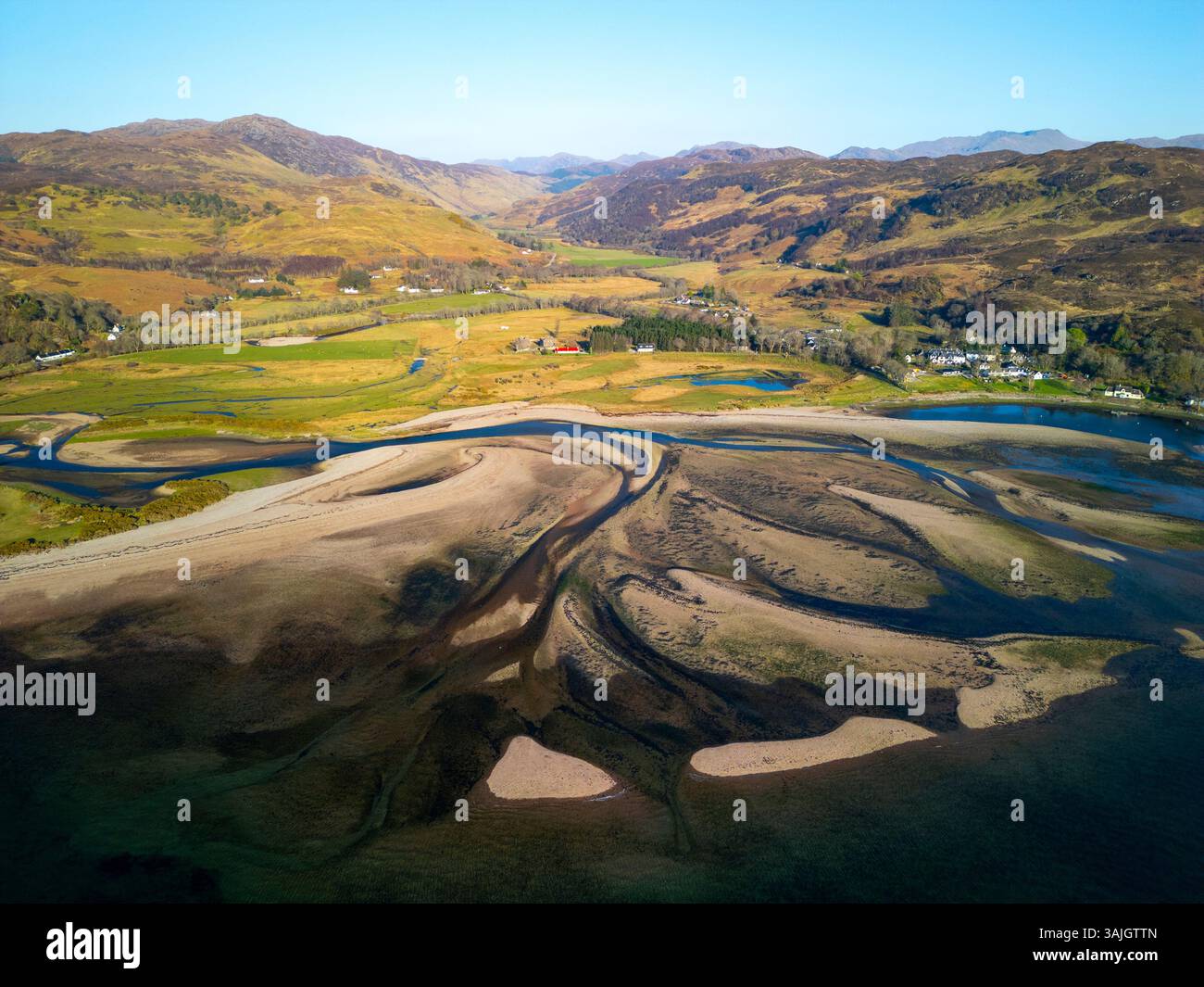 Arncroach Aerial view from drone of Glenelg village in Lochalsh, Highland ...