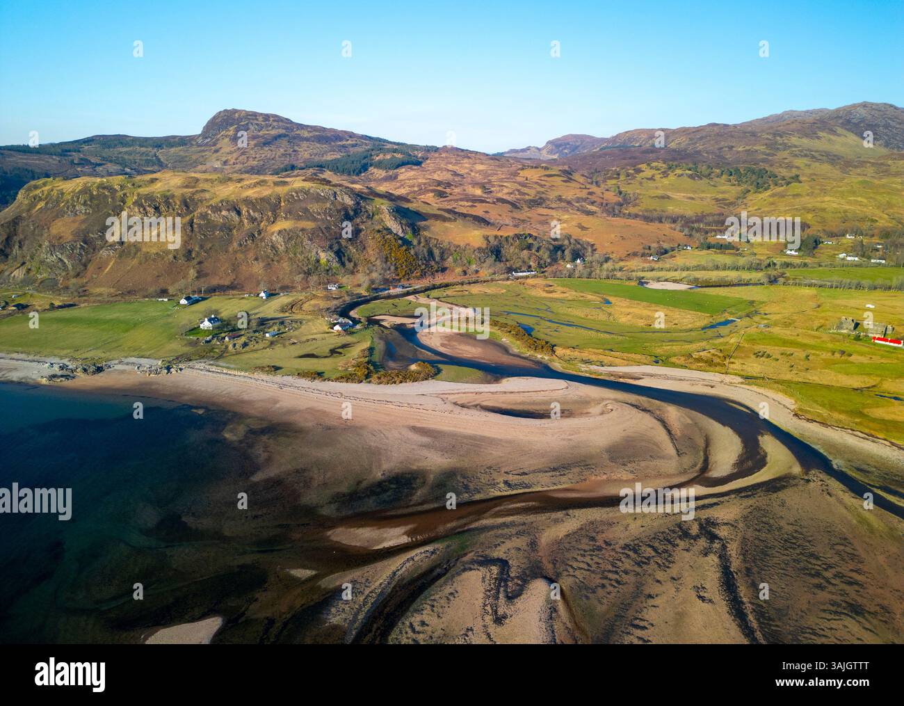 Arncroach Aerial view from drone of Glenelg village in Lochalsh, Highland ...
