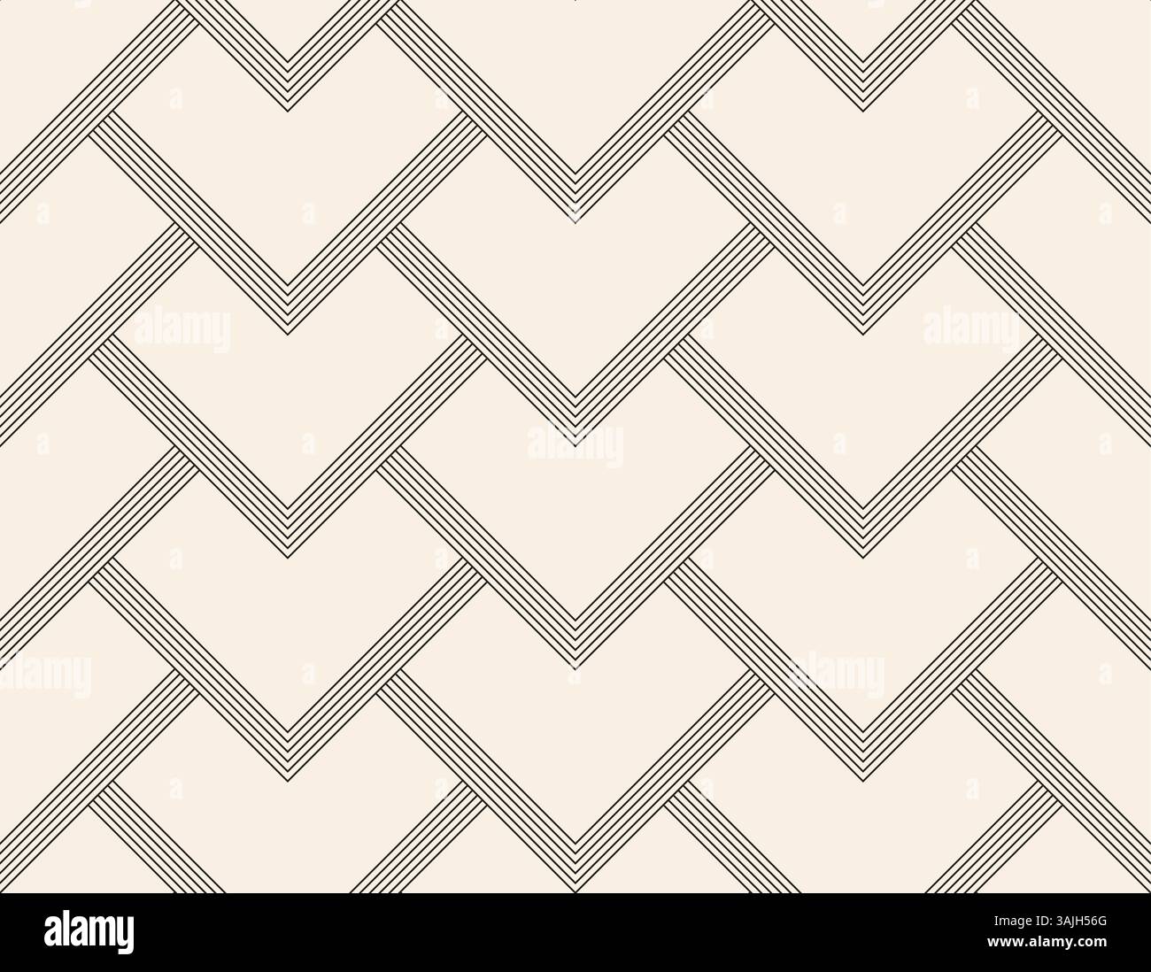 Thin lines corners simple abstract seamless pattern. Black beige geometric pattern. Stock Vector