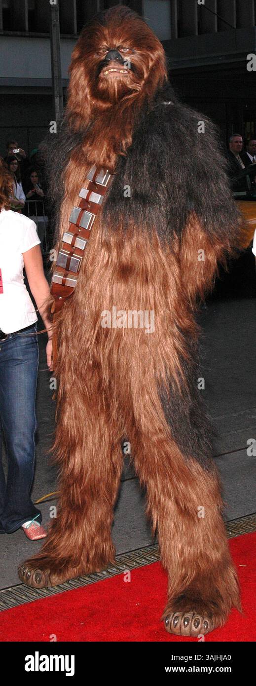 May 12, 2005 - New York, NY, U.S. - 12 May 2005 - New York, New York - Wookie Chewbacca shows off his full force at the premiere of ''Star Wars III Revenge of the Sith'' at the Ziegfeld Theater in Manhattan..Photo Credit: Patti Ouderkirk/AdMedia Stock Photo