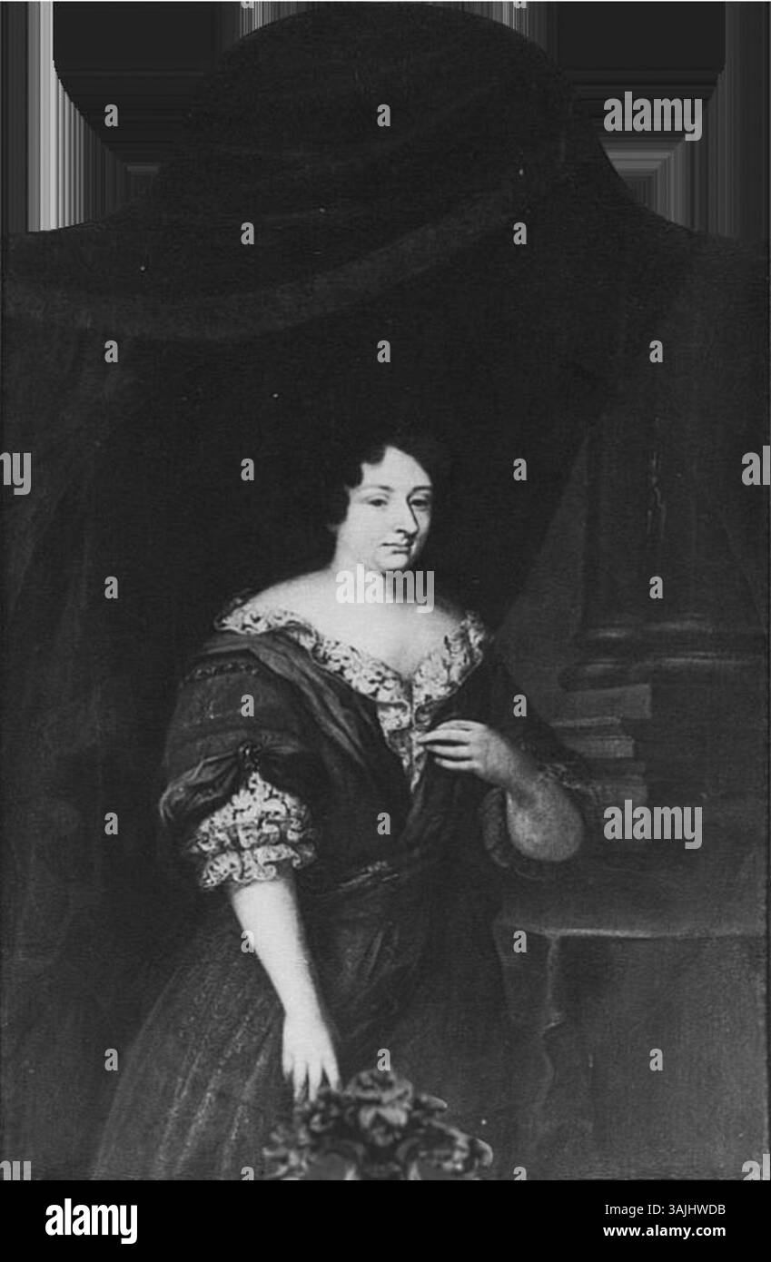 A portrait of Maria Caterina d'Este (1656-1722), wife of Emmanuel Philibert, Prince of Carignano, created between 1660 and 1690, housed in the Palazzo Carignano. Stock Photo