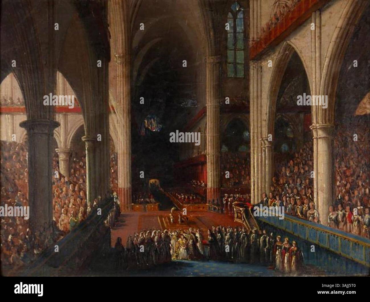 A depiction of King George IV's coronation at Westminster Abbey in 1820 ...