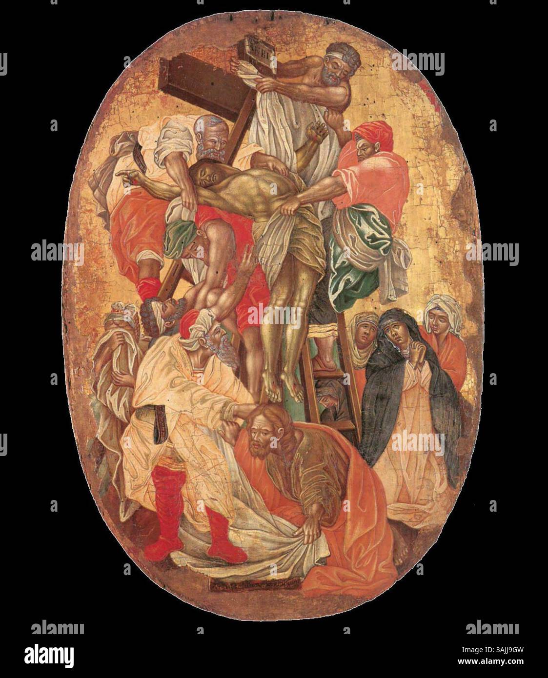 Konstantinos Kontarinis’s painting, Descent from the Cross, executed in ...