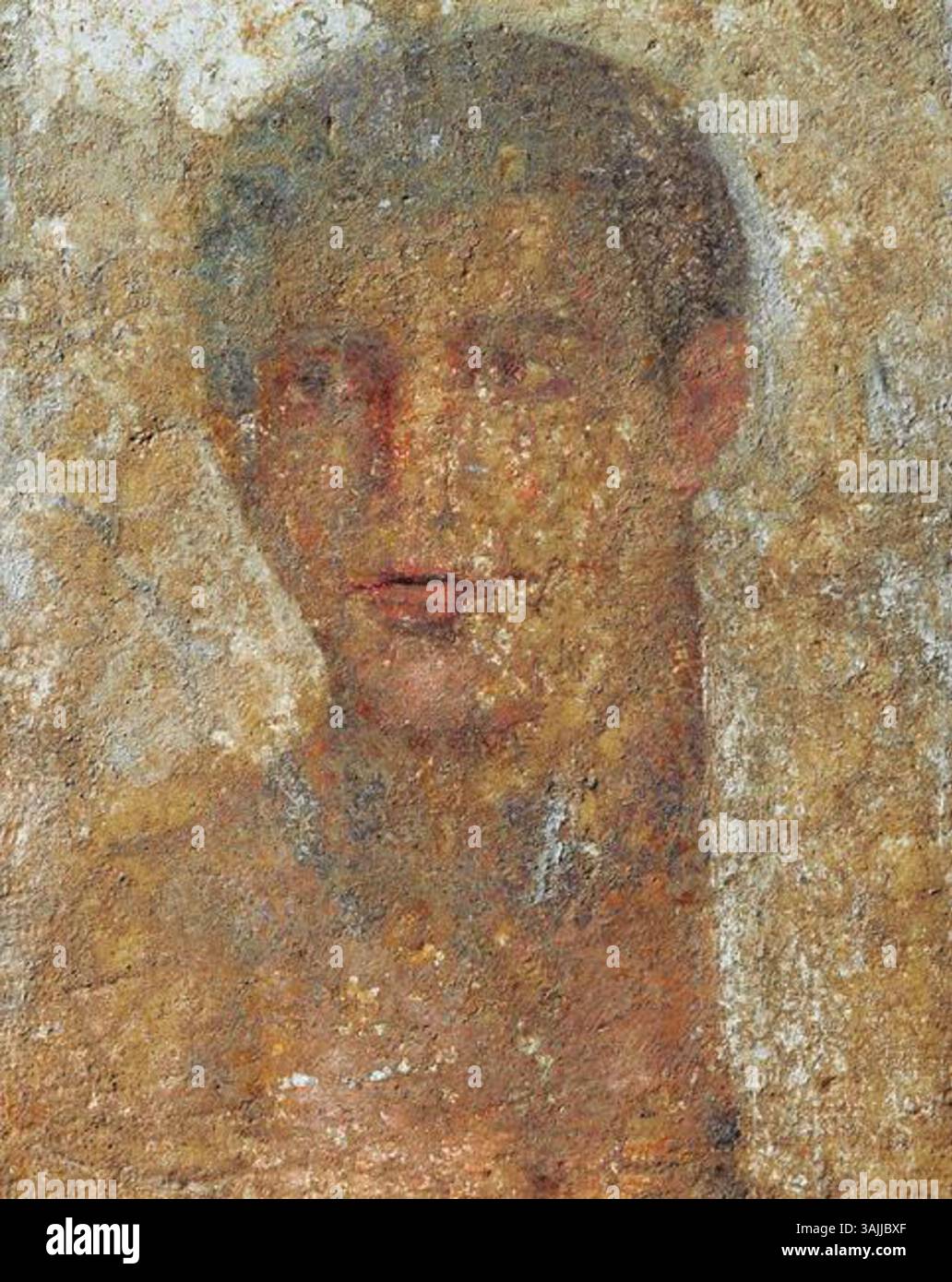 Ancient Greek encaustic painting on marble depicting a young man, with ...