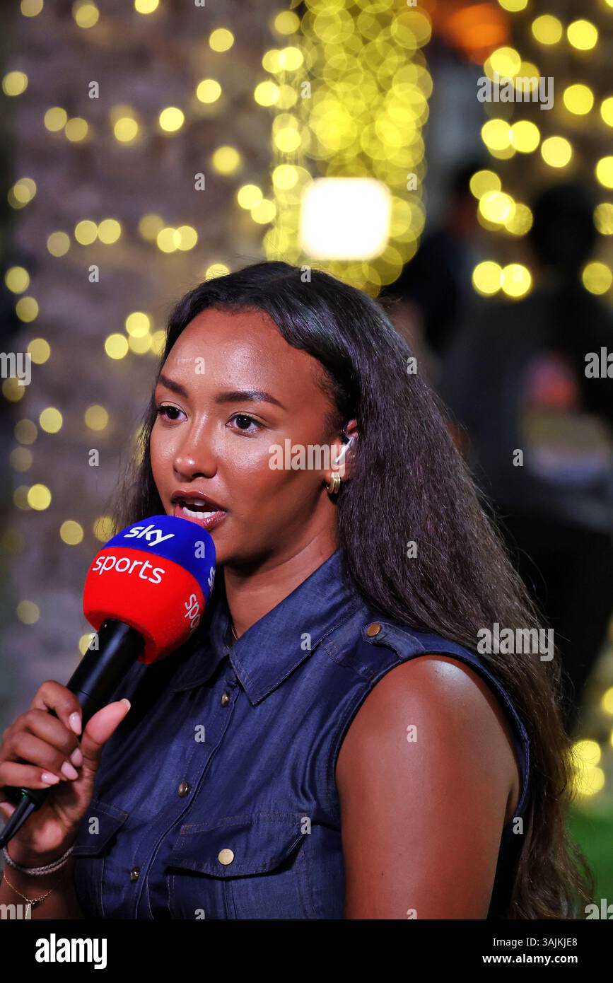 Sakhir, Bahrain. 11th Apr, 2025. Naomi Schiff (RWA)/(BEL) Sky Sports F1 ...