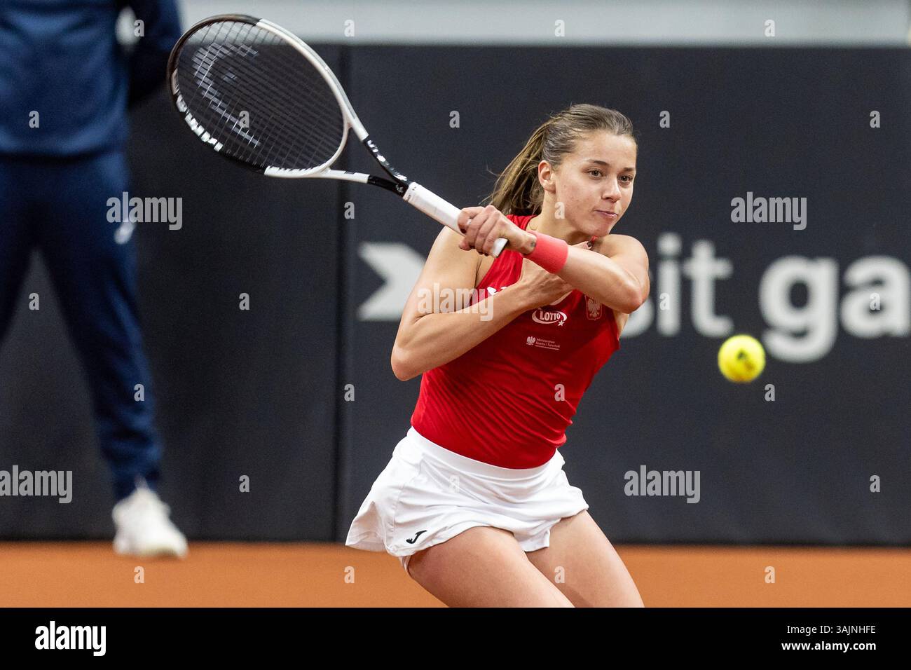 Radom Sports Center, Radom, Poland. 11th Apr, 2025. Billie Jean King Cup Qualifying Tournament, Day 2; Maja Chwalinska Credit: Action Plus Sports/Alamy Live News Stock Photo