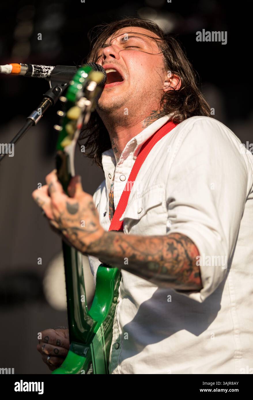 June 28, 2017 - Austin, Texas, U.S - Frank Iero and the Patience performs at the Austin360 Amphitheater in Austin, Texas. (Credit Image: © Ralph Arvesen via ZUMA Wire) Stock Photo