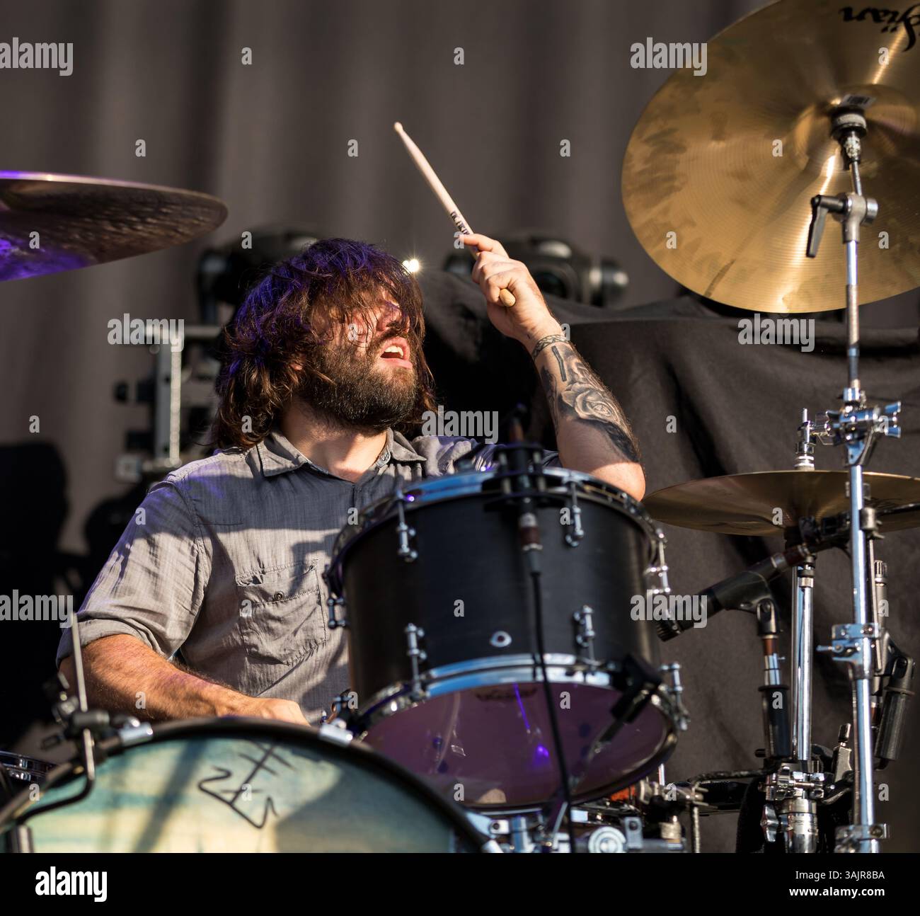 June 28, 2017 - Austin, Texas, U.S - Frank Iero and the Patience performs at the Austin360 Amphitheater in Austin, Texas. (Credit Image: © Ralph Arvesen via ZUMA Wire) Stock Photo