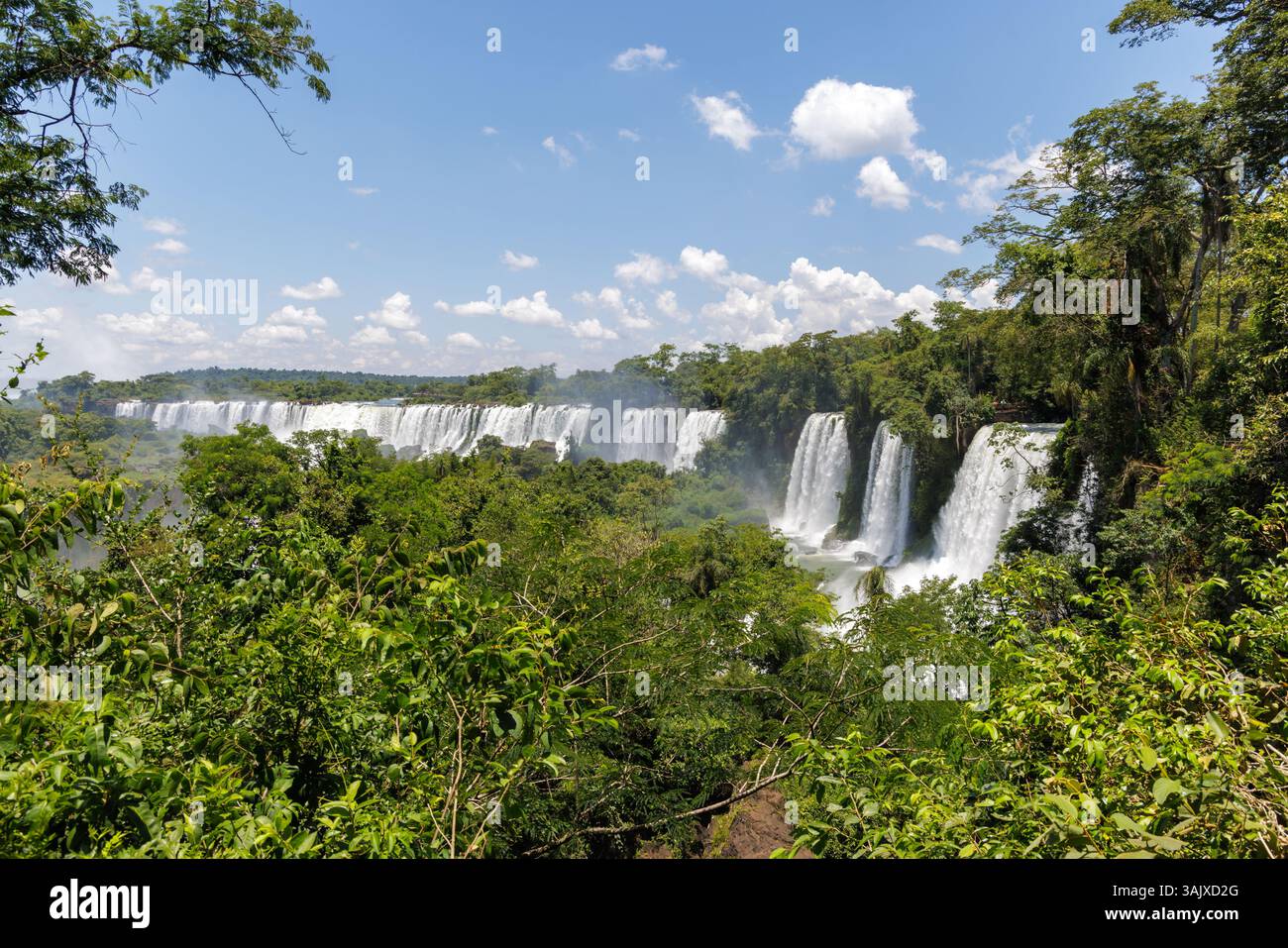 Panoramic view of the Iguazu Falls in Misiones, Argentina. Stock Photo