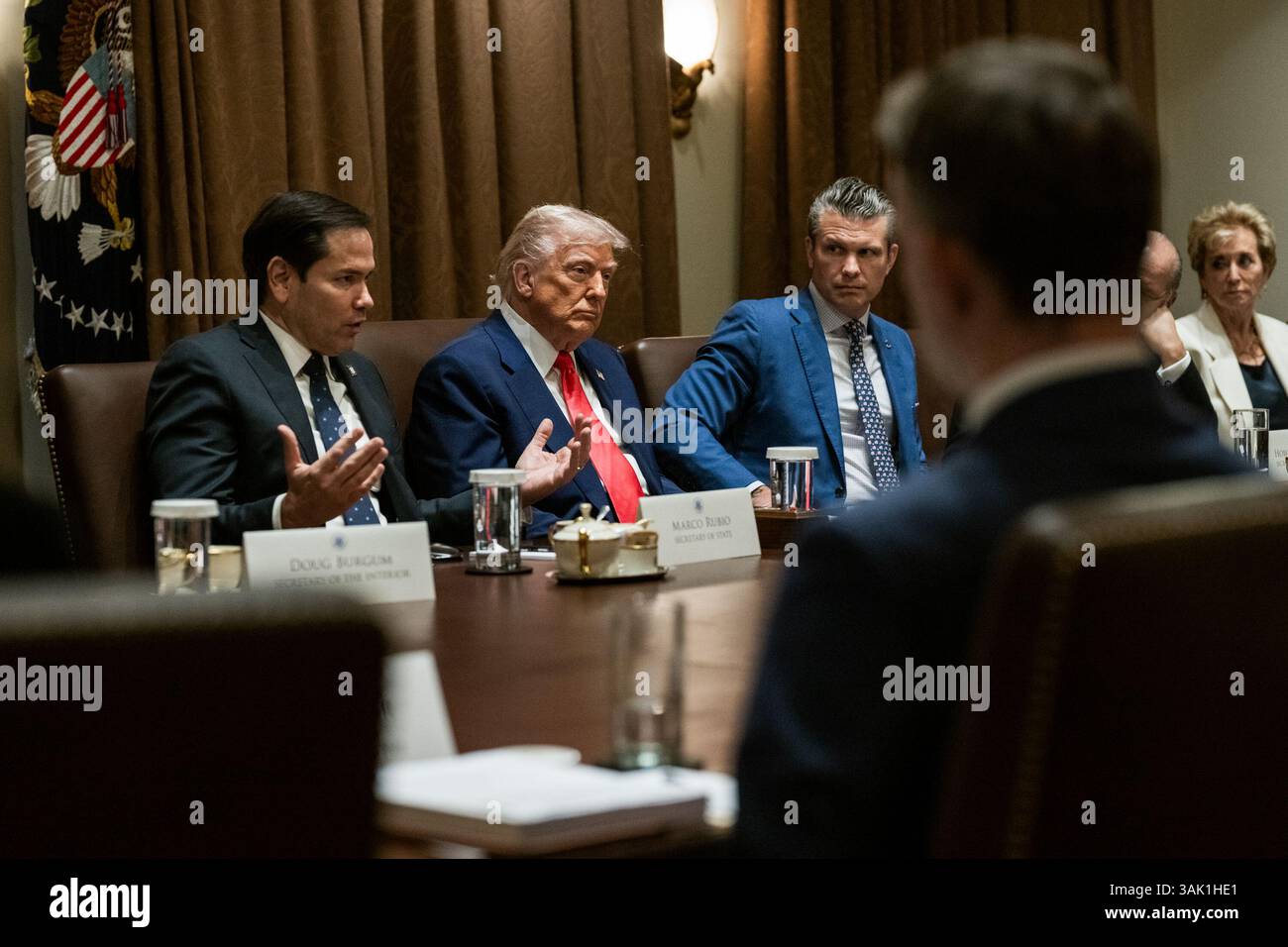 President Donald Trump holds a Cabinet meeting, Thursday, April 10 ...