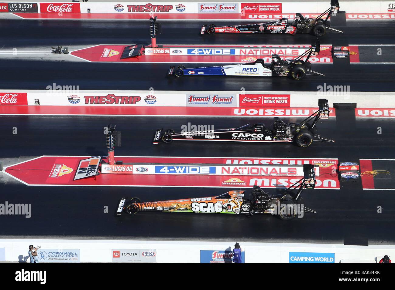 LAS VEGAS, NV - APRIL 11: Scott Palmer (5050 TF) NHRA Top Fuel Dragster ...