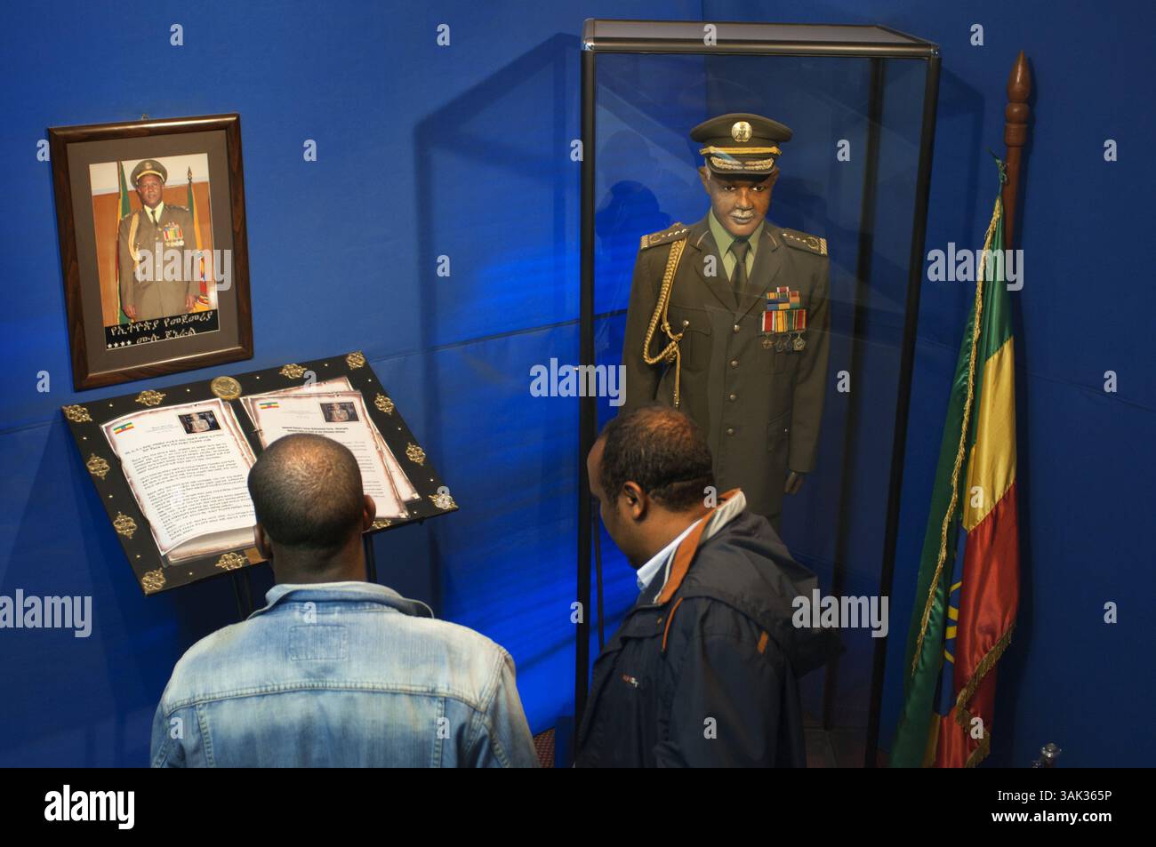 July 16, 2012 - Mauritius - The National Museum in Addis Abeba city, Etiopia..The National Museum of Ethiopia. Representation in wax of the last leaders of the country. The National Museum is home to Lucy (Dinqnesh), probably the most famous skeleton of a hominid in the world. Found in 1974 at Hadar on the banks of the Awash, it was called Australopithecus Afariensis, it has more than three million years, the oldest hominid found to date. The museum also has an interesting collection of archeology and artifacts from the history of Ethiopia, as well as objects of art and culture. (Credit Image: Stock Photo