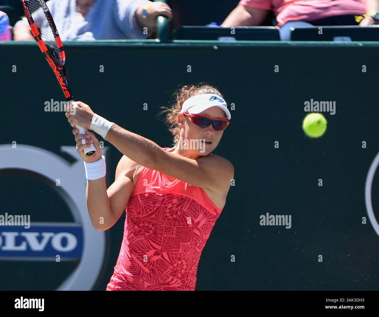 April 6, 2017: Samantha Stosur (AUS) loses to Irina-Camelia Begu (ROU) 7-5, 6-3, at the Volvo Car Open being played at Family Circle Tennis Center in Charleston, South Carolina. ©Leslie Billman/Tennisclix/Cal Sport Media(Credit Image: &copy; Leslie Billman/CSM via ZUMA Wire) Stock Photo