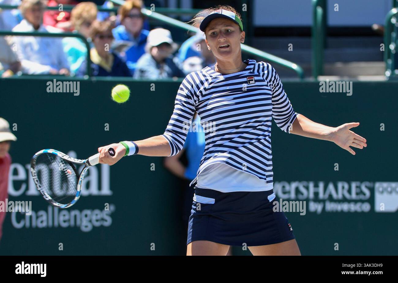 April 6, 2017: Irina-Camelia Begu (ROU) defeated Samantha Stosur (UAS) 7-5, 6-3, at the Volvo Car Open being played at Family Circle Tennis Center in Charleston, South Carolina. ©Leslie Billman/Tennisclix/Cal Sport Media(Credit Image: &copy; Leslie Billman/CSM via ZUMA Wire) Stock Photo