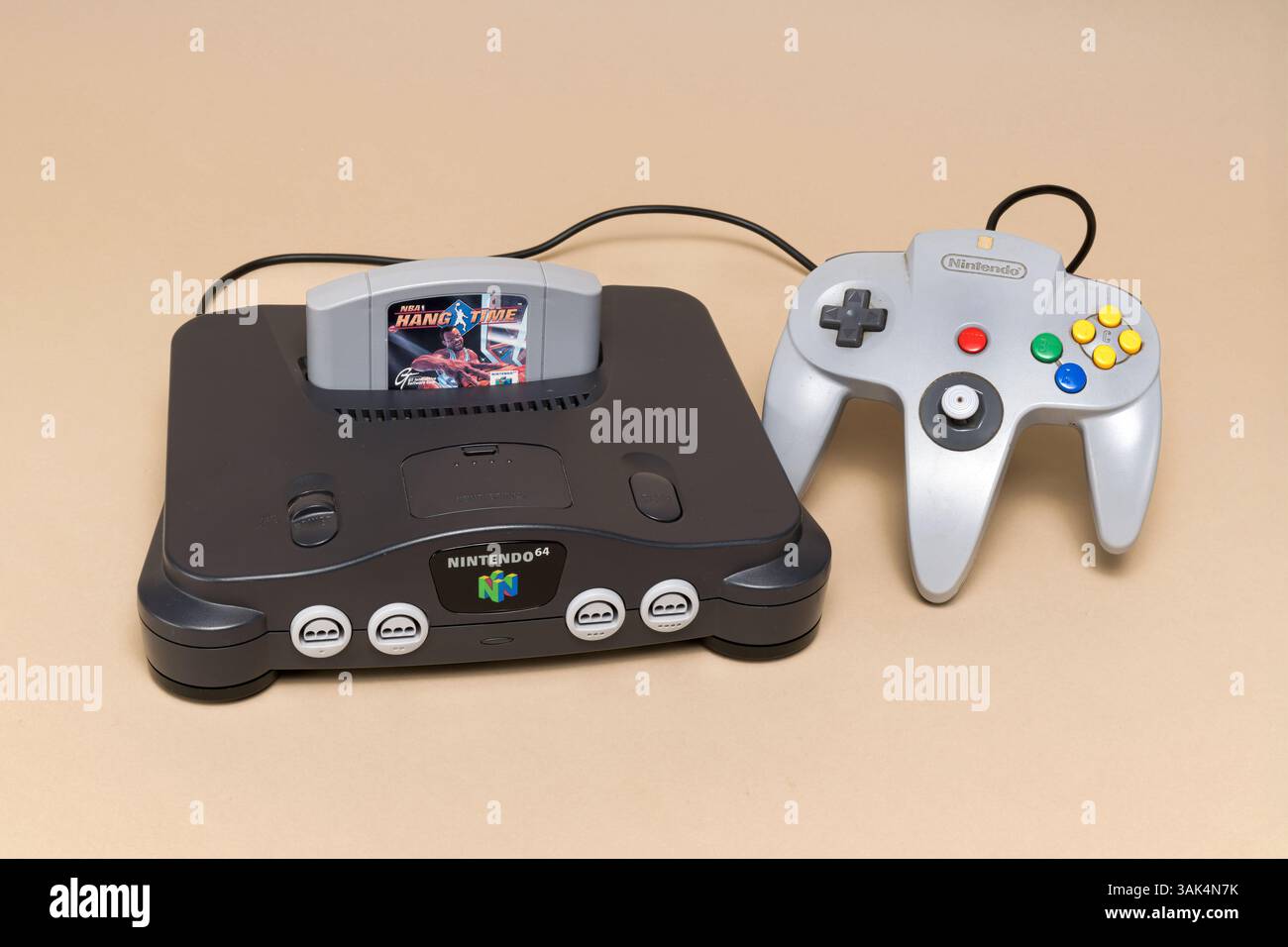 Pavia, Lombardy, Italy - December 27, 2024: Nintendo 64 Video Game Console from 1996. Over 32 millions sold unit. Shown at MUSDI Museum. Stock Photo