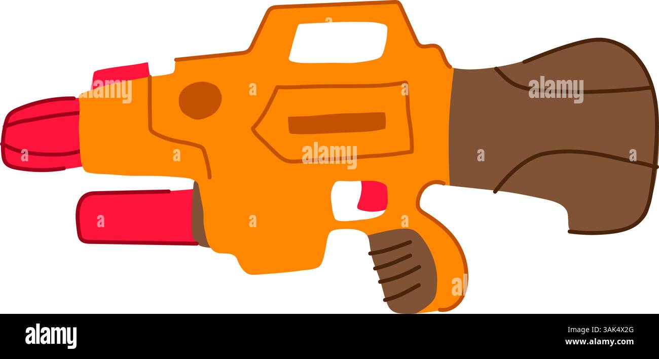 trigger water gun toy cartoon vector illustration Stock Vector Image ...