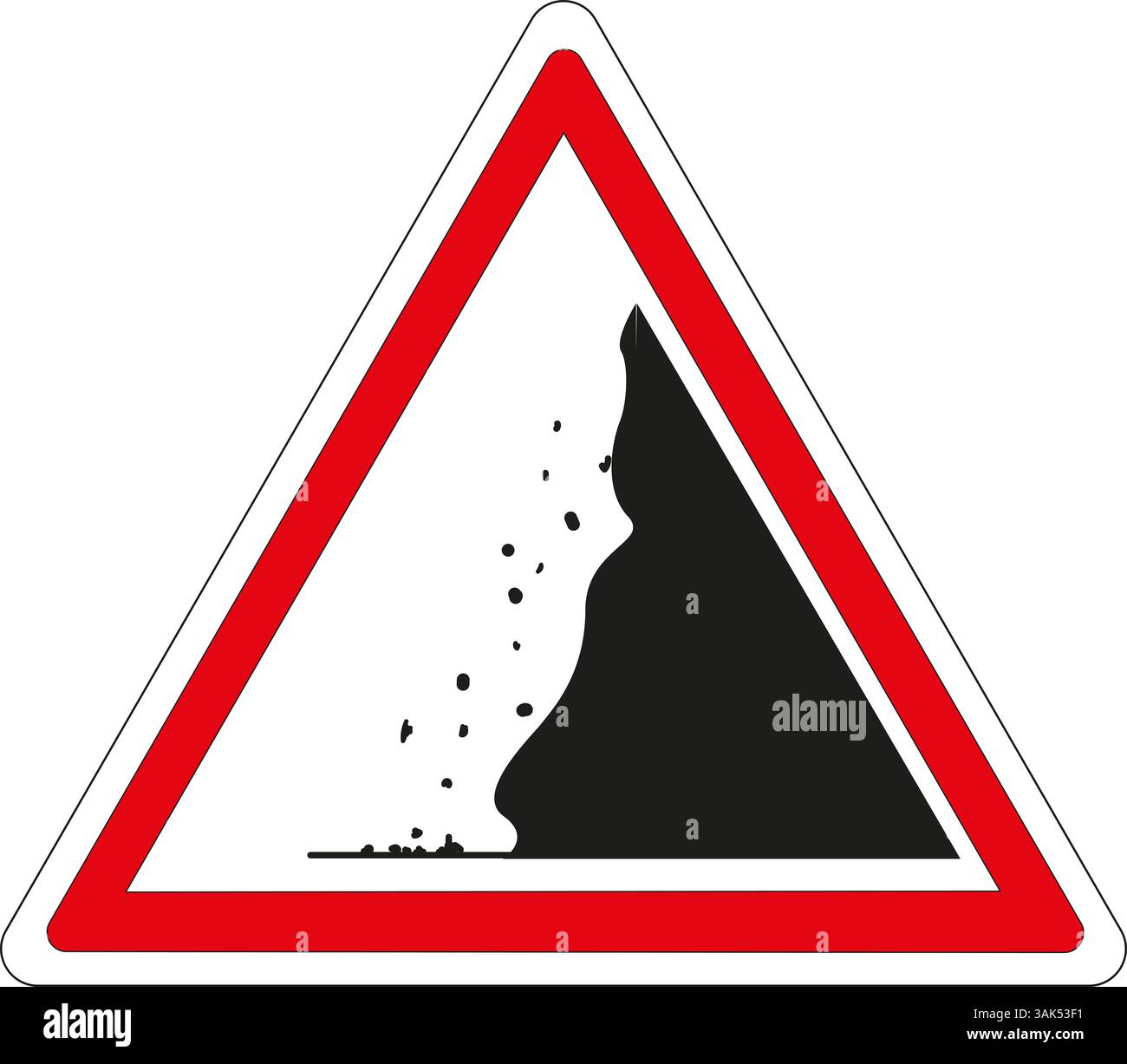 Road sign: Risk of falling rocks Stock Photo - Alamy