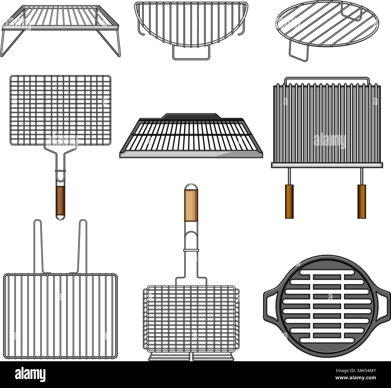 grill rack set cartoon vector illustration Stock Vector Image & Art - Alamy
