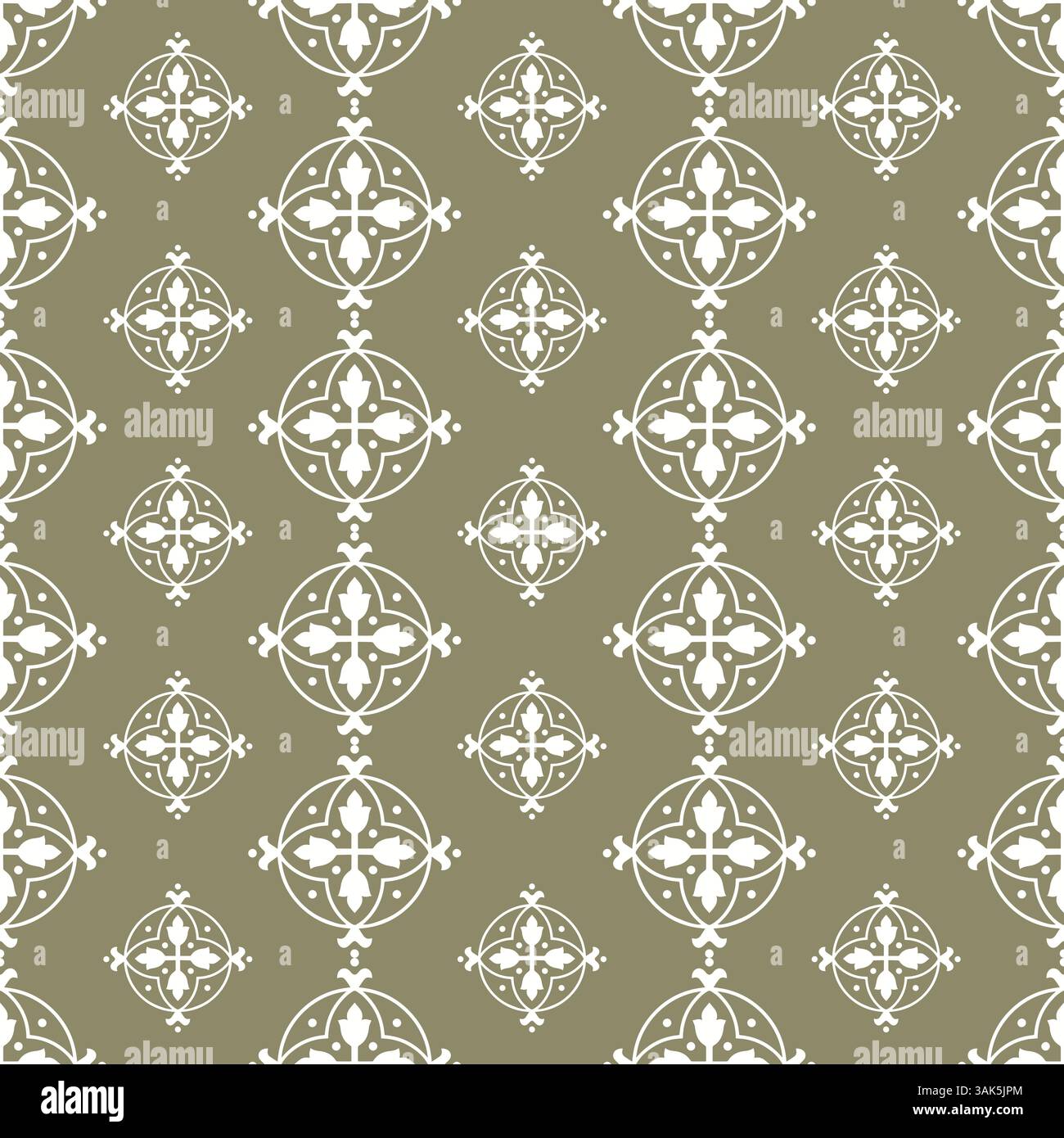 Round Cerve Vector damask seamless retro pattern background round curve cross frame ...
