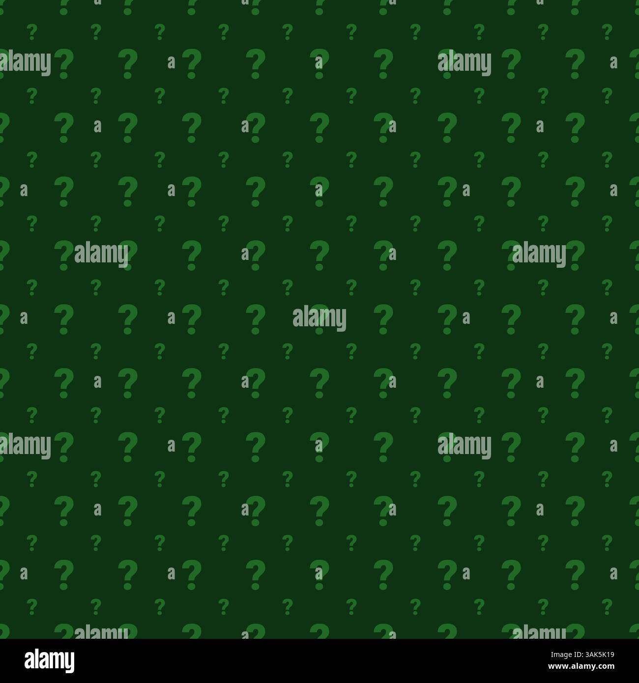 Question mark seamless pattern on green background Stock Vector