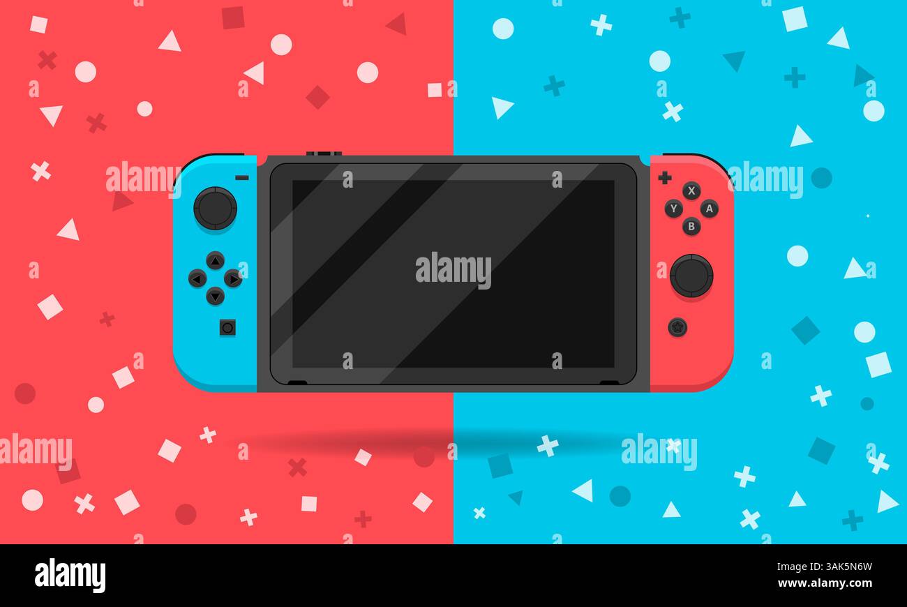 Joystick with many button art illustration Stock Vector