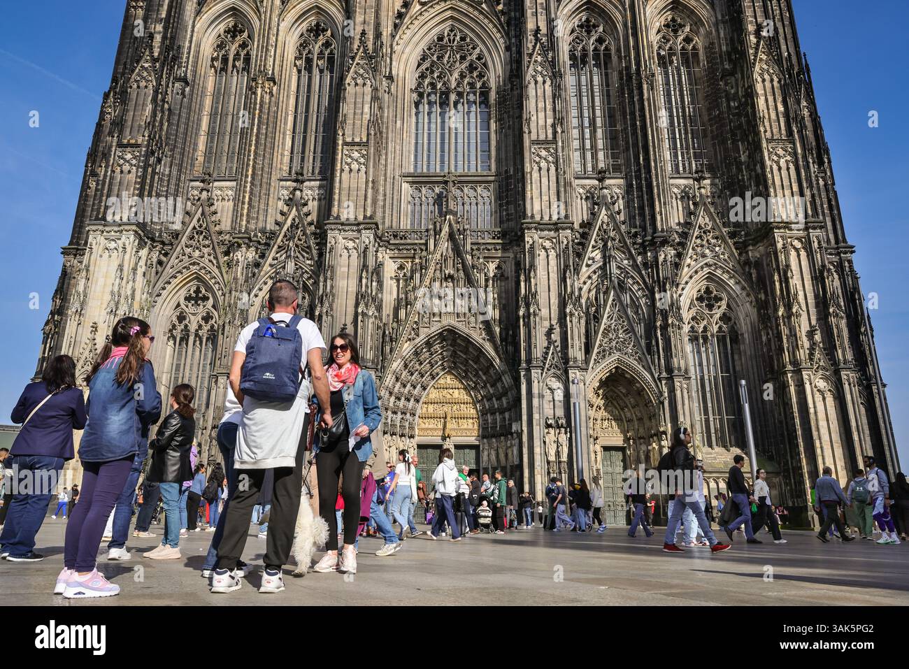 Cologne, Germany. 11th Apr, 2025. Cologne Cathedral basks in the ...