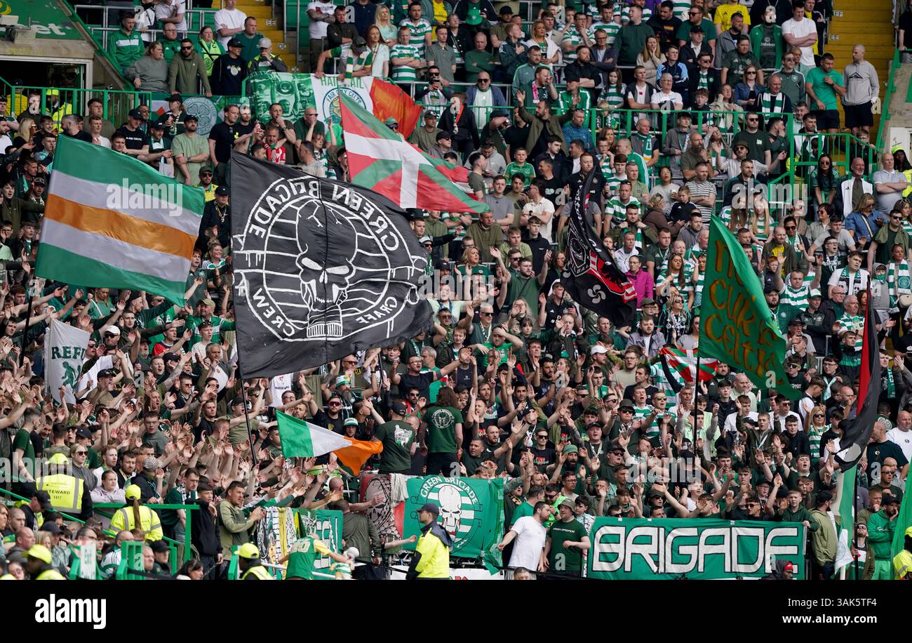 Celtic fans in the stands during the William Hill Premiership match at ...