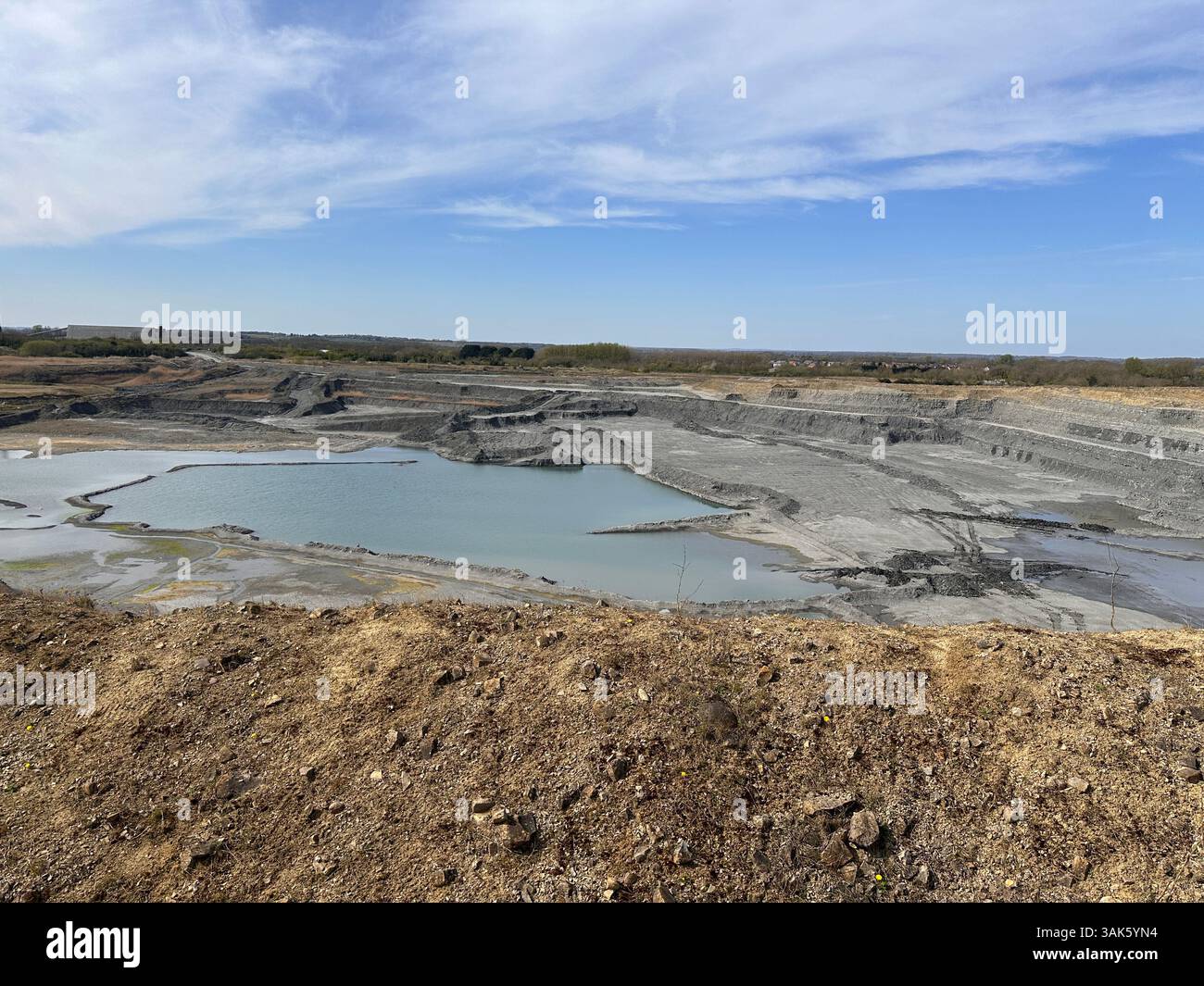 Quarry views over looking the water - Smartphone Captured Stock Image
