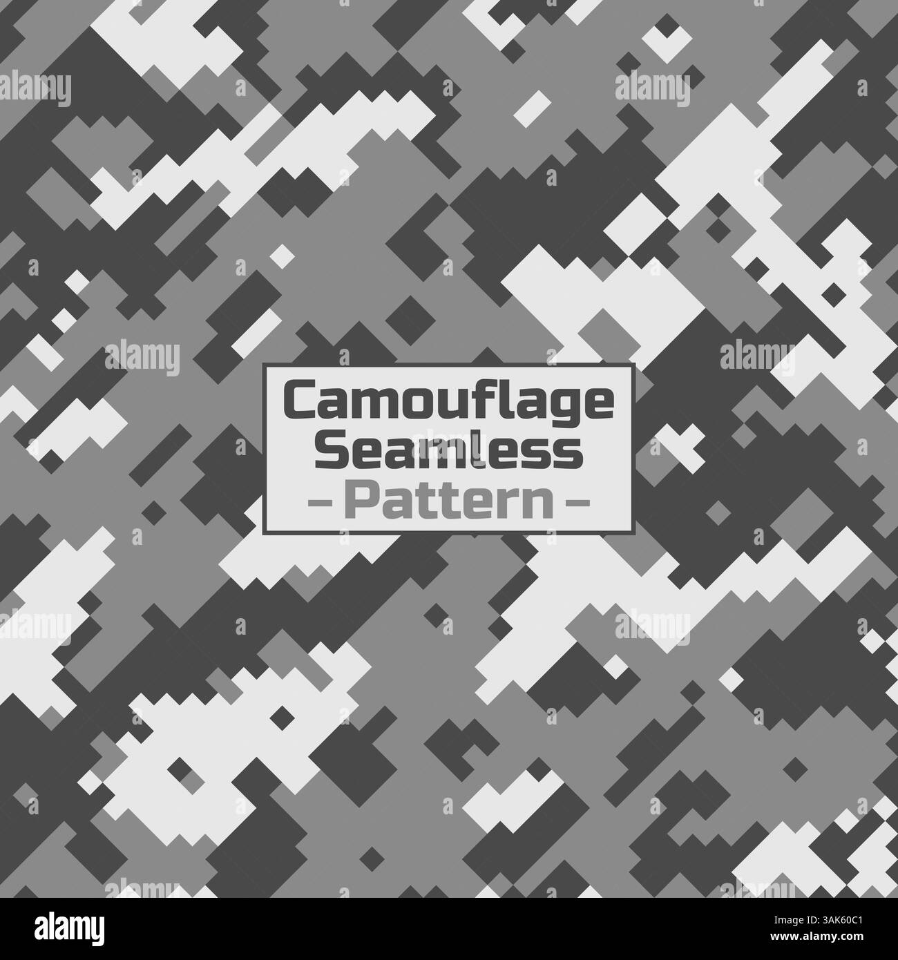 Pixel camouflage black background seamless pattern Stock Vector