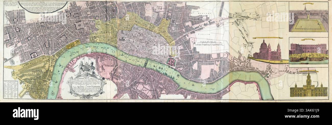 Vintage london map hi-res stock photography and images - Alamy
