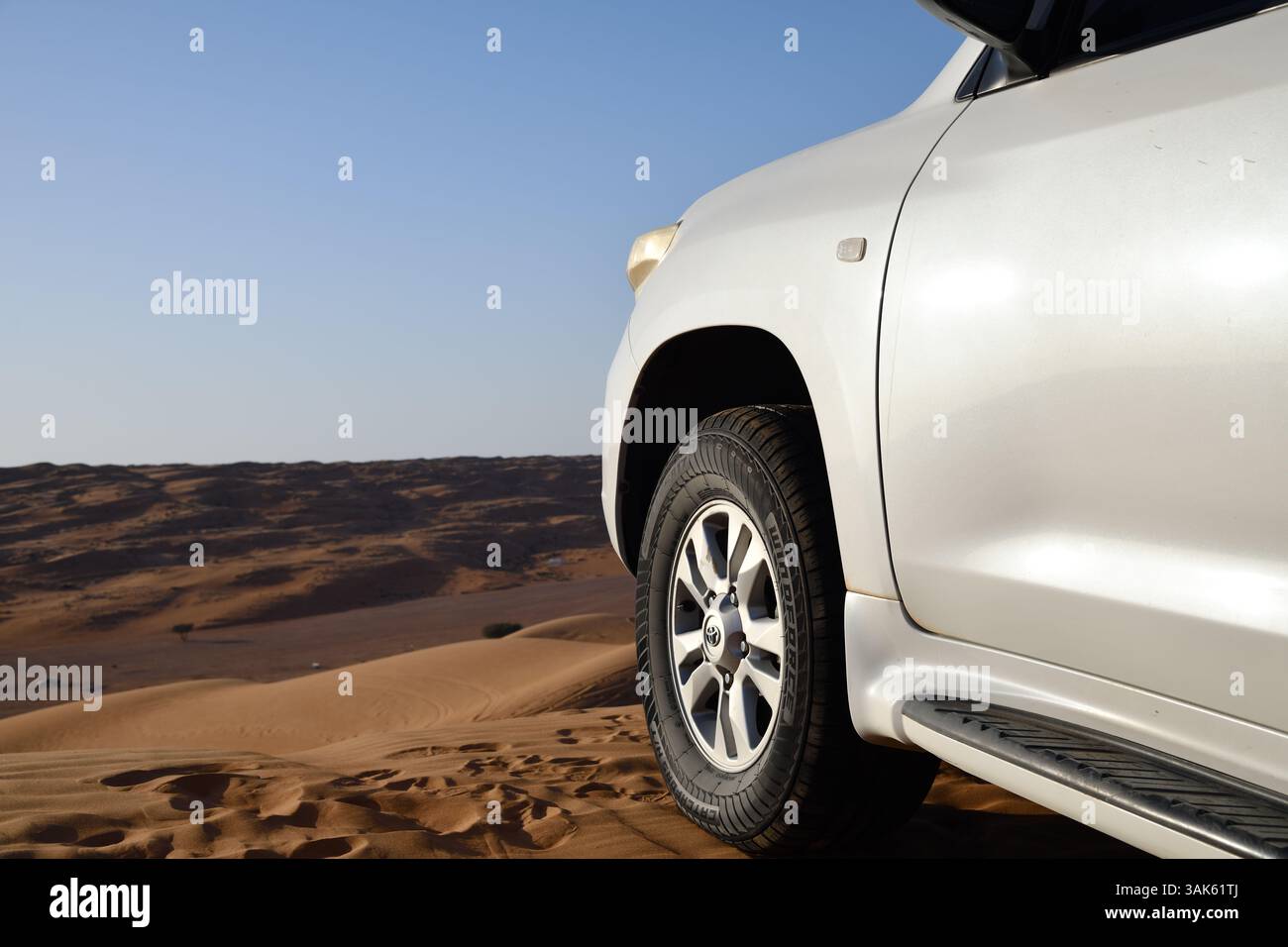 Rub Al Khali desert, Sultanate of Oman - April 5, 2025: 4x4 of-road car ...