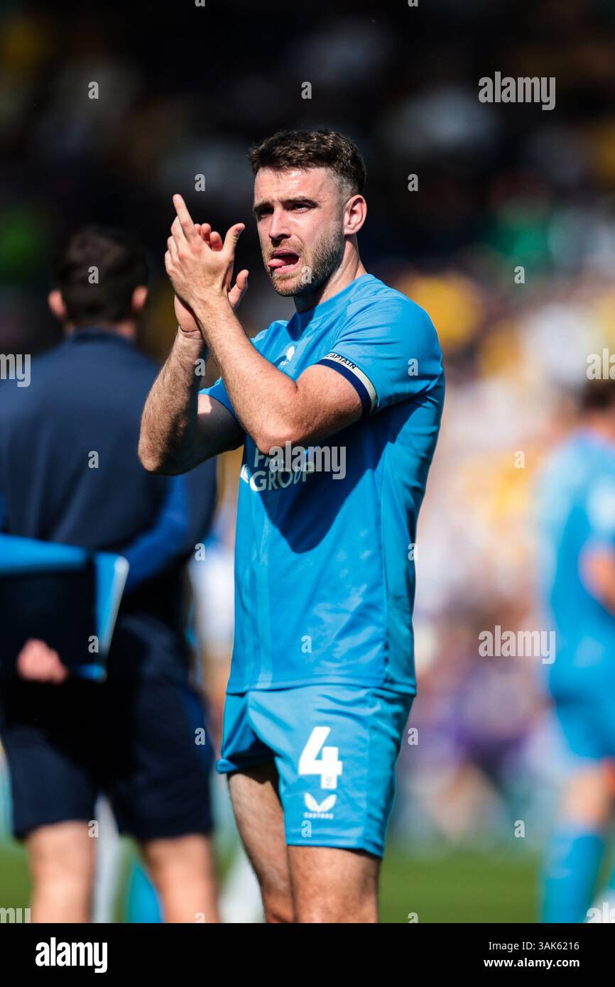 Ben Whiteman of Preston North End applauds the fans after the final ...