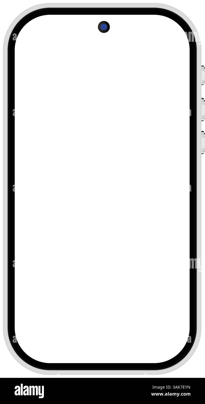 Minimalist Smartphone Vector Mockup – Blank Screen Mobile Device Illustration Stock Vector
