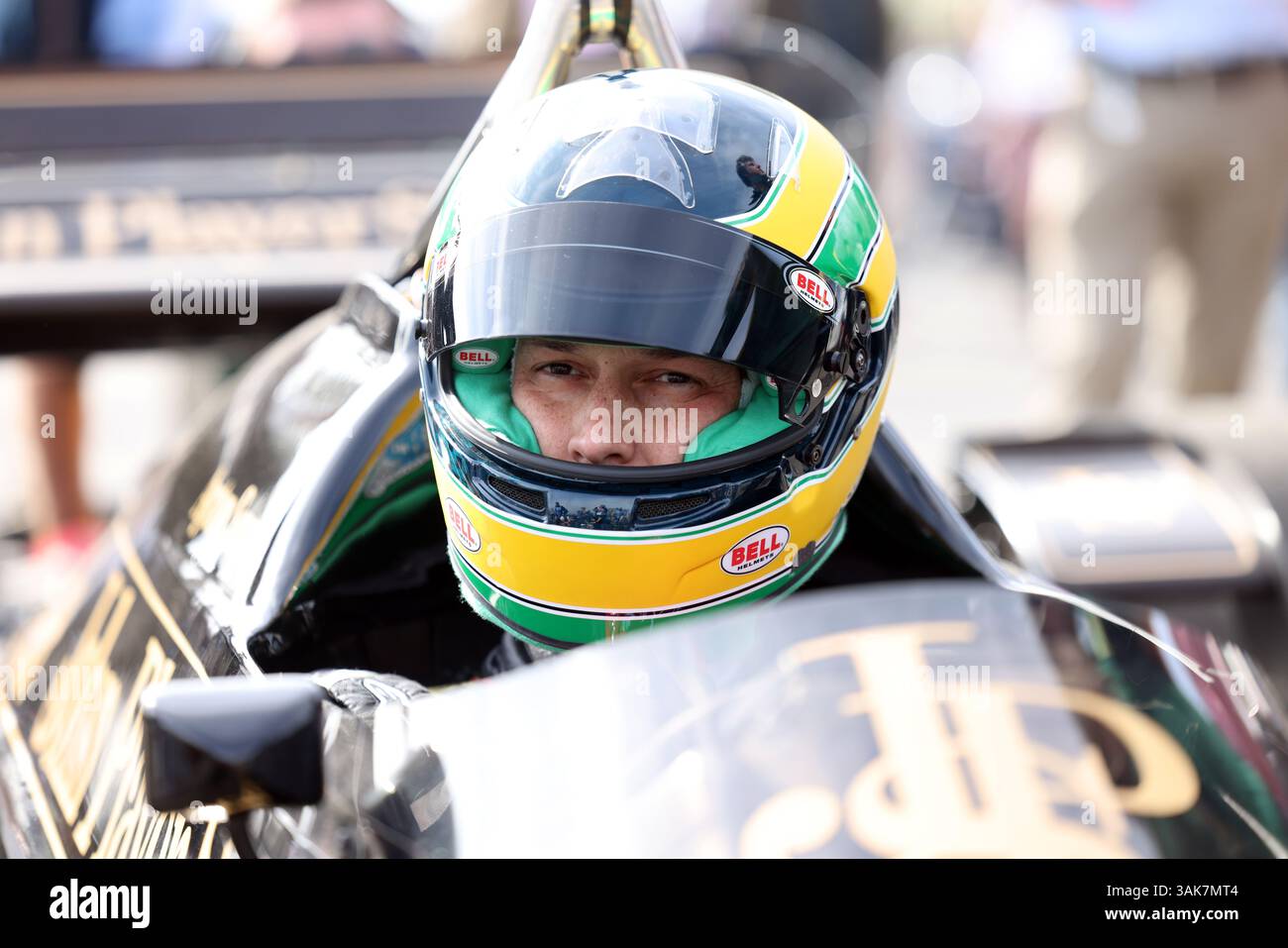 Sena Racing Racing driver Bruno Senna before taking to the track in a special ...