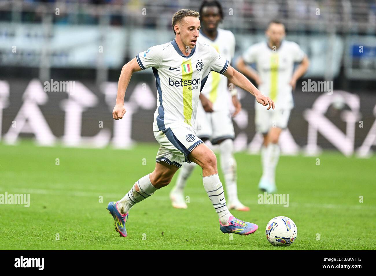 Davide Frattesi of FC Inter in action during the Italian Serie A ...