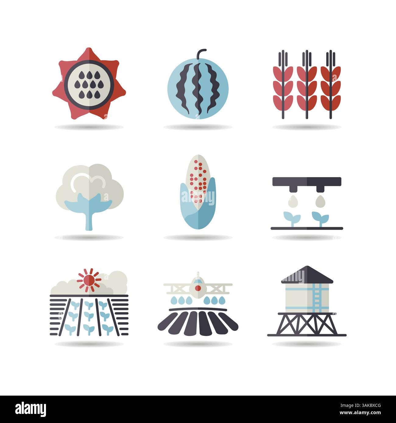 Farm Field isolated icon set. Agriculture sign. Graph symbol for your ...