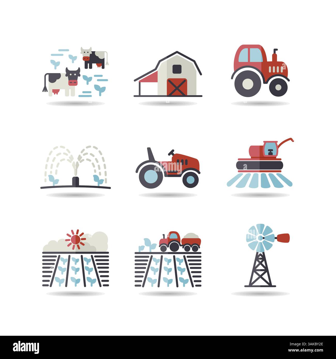 Farm Field isolated icon set. Agriculture sign. Graph symbol for your ...