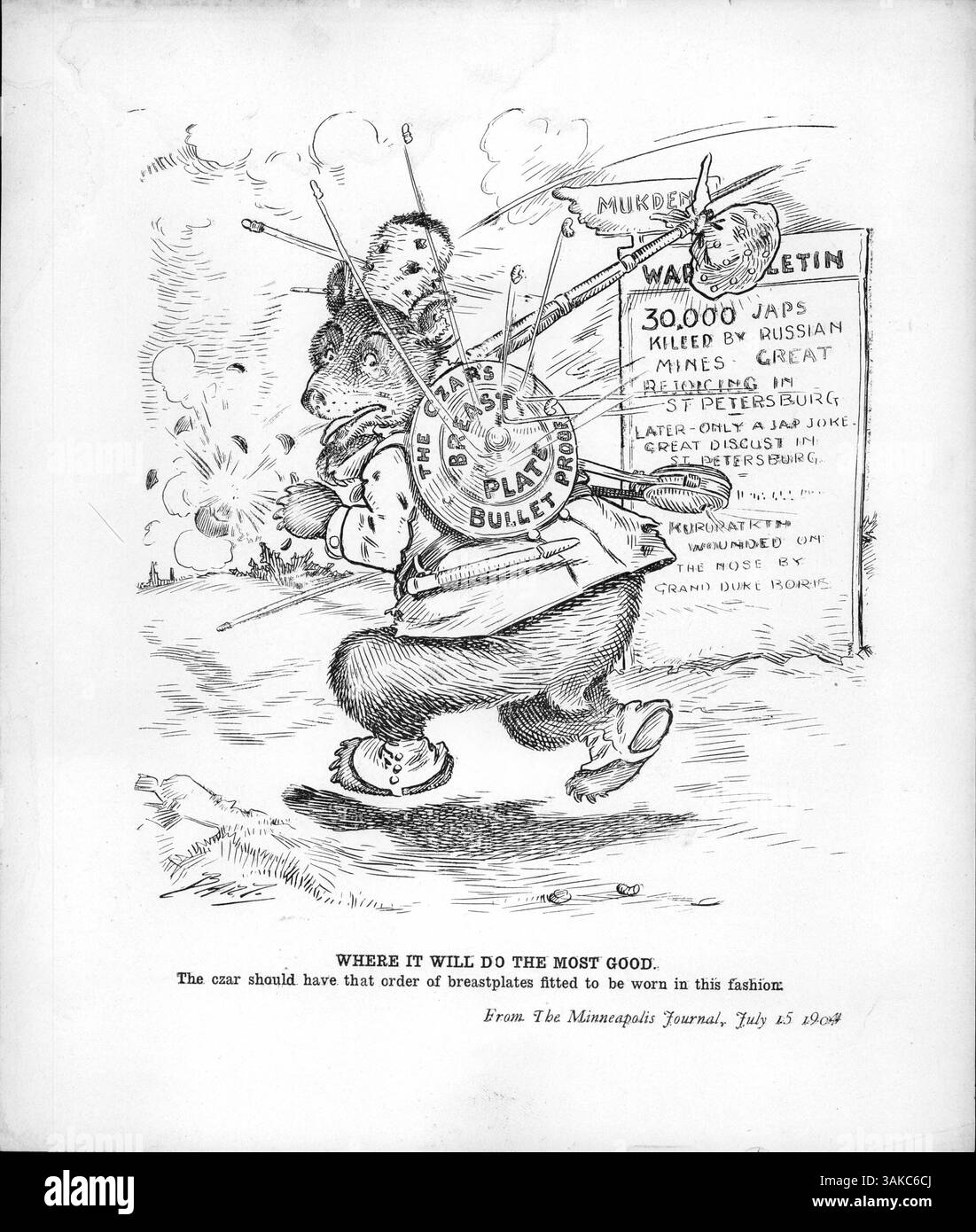 Russo japanese war cartoon hi-res stock photography and