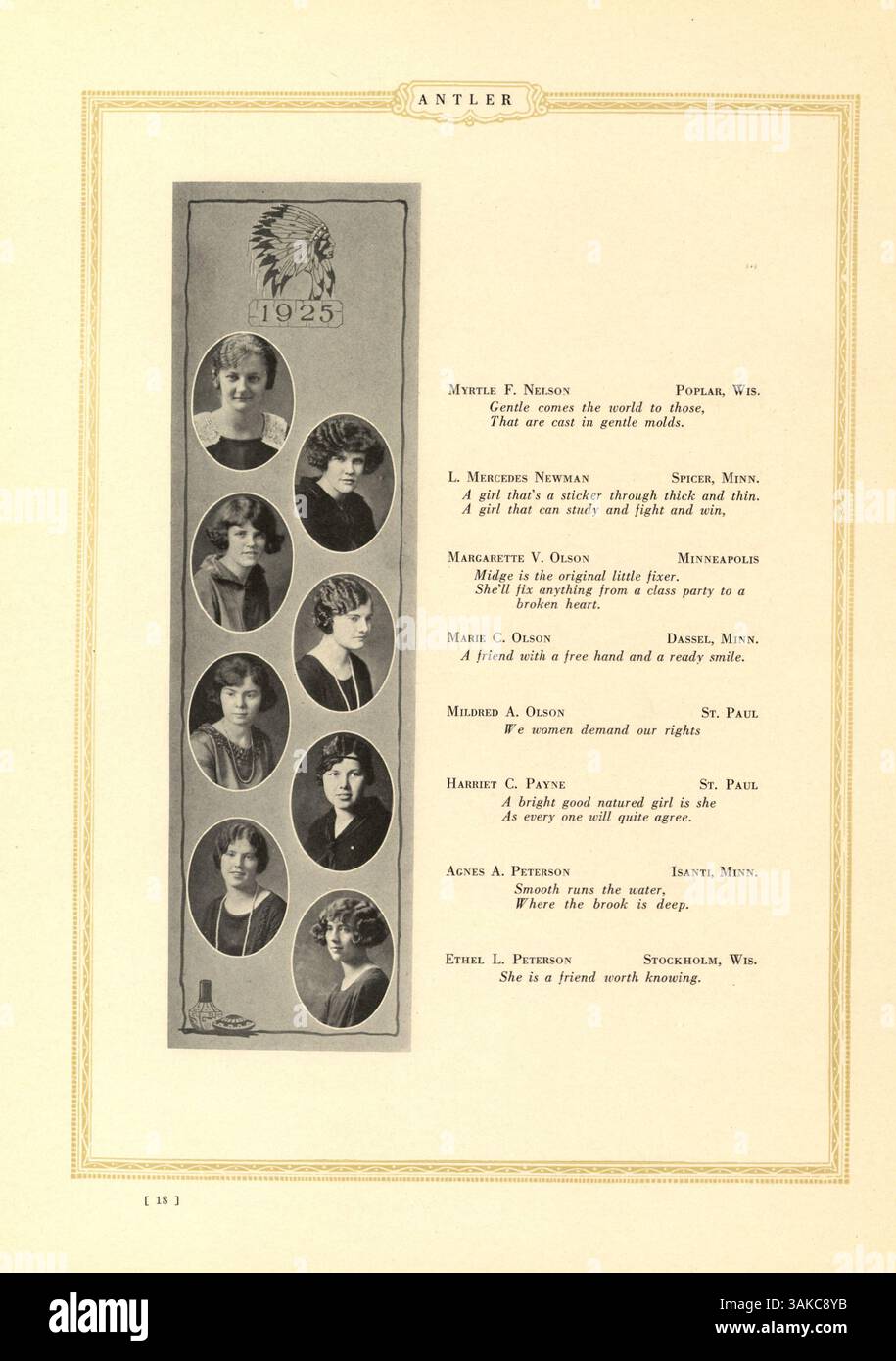 This 1925 yearbook, 'Antler,' from Minnehaha Academy features students ...