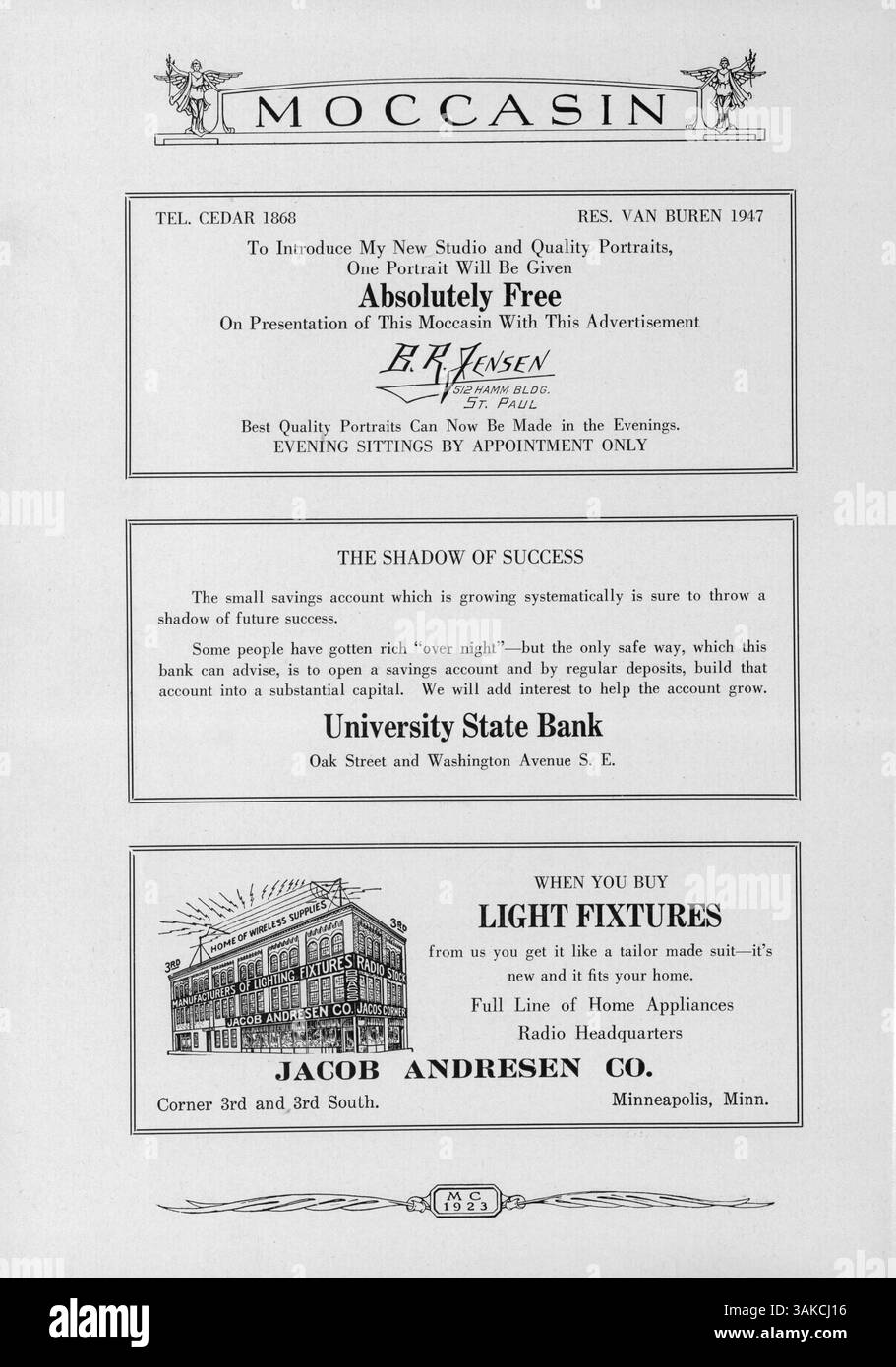 The 1923 Mocassin yearbook from Minnesota College is a historical ...