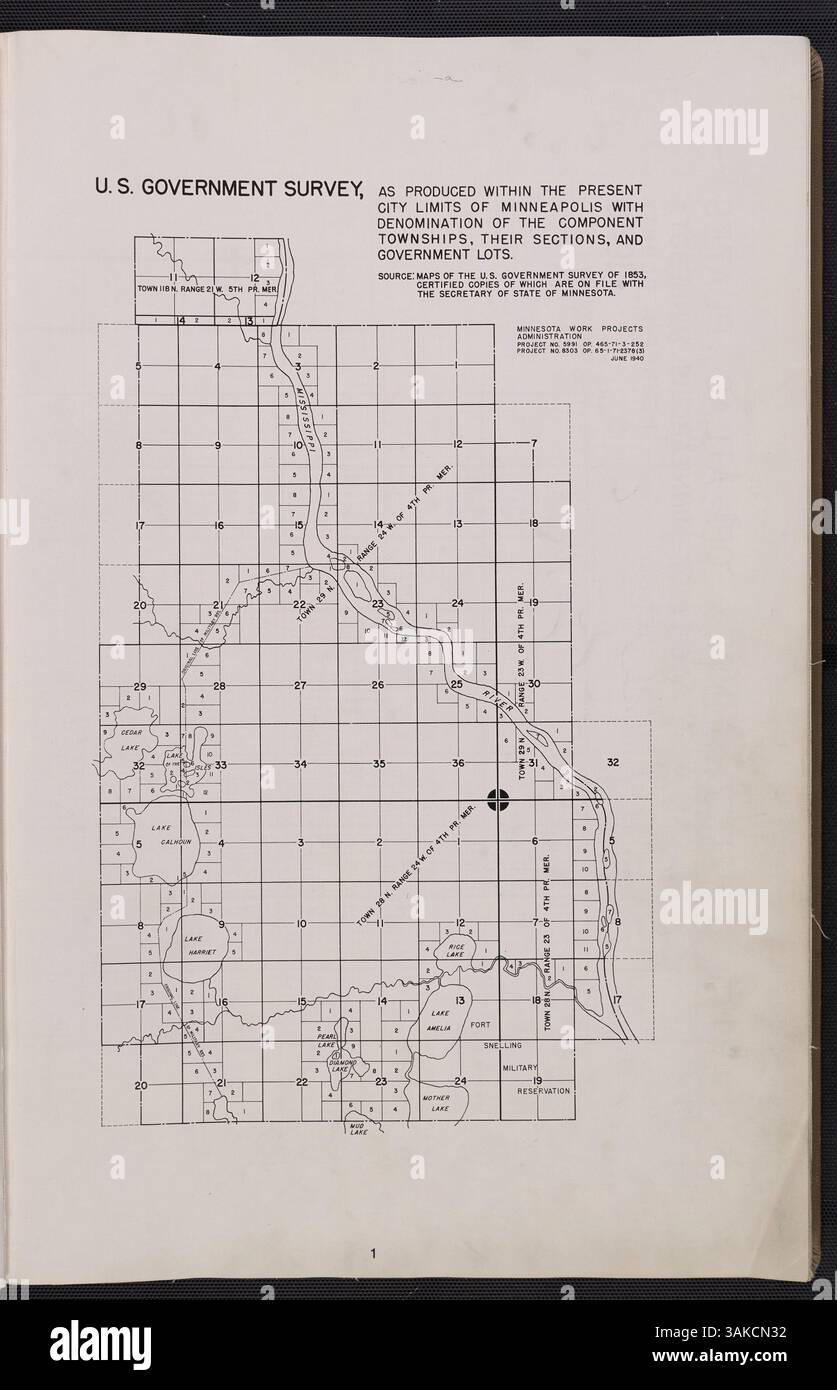 Section Number Map Complete set of surveys and plats of properties in Minneapolis ...