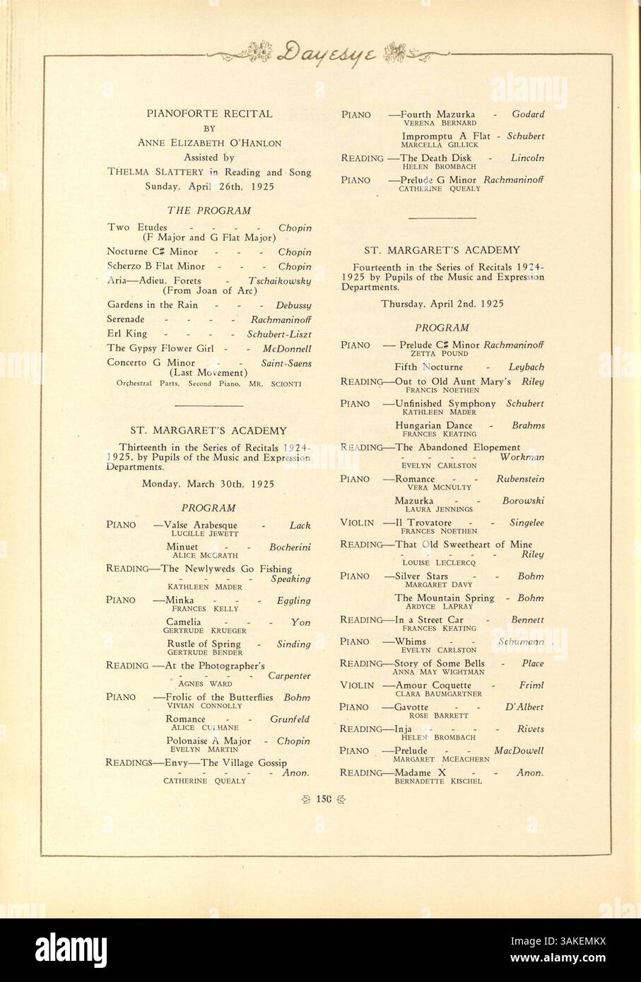 The 1925 yearbook from St. Margaret's Academy showcases the school year ...