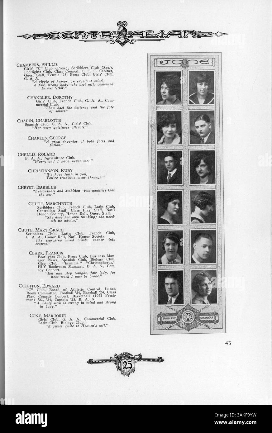 1925 Events The 1925 'Centralian' yearbook reflects the student body, faculty ...
