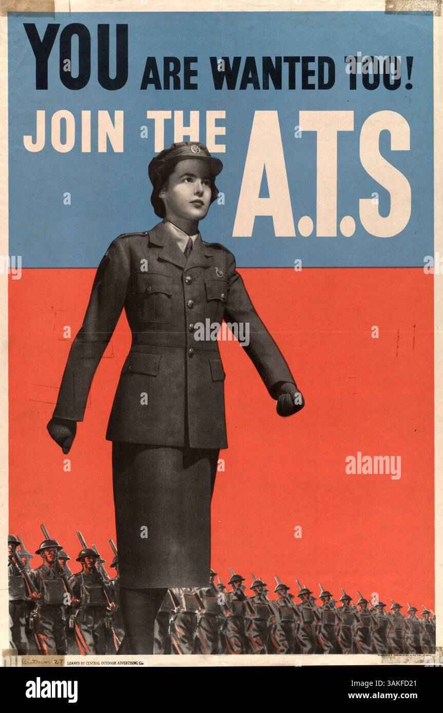 A recruitment poster for the Auxiliary Territorial Service (A.T.S ...