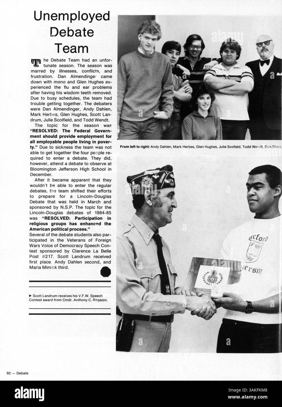 The 1985 edition of 'Talons,' Cooper High School's yearbook, highlights ...
