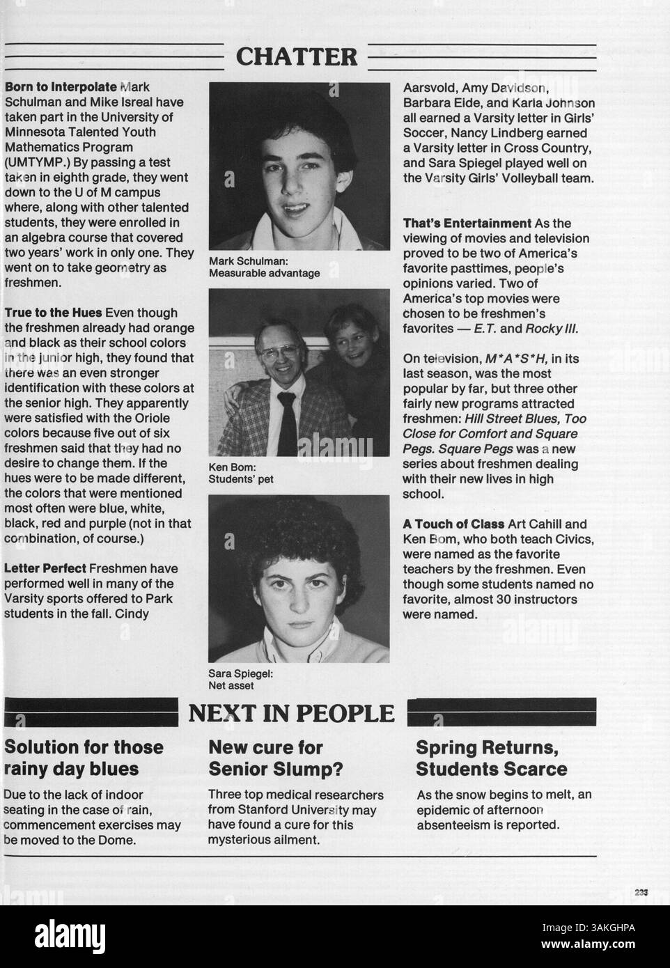 The 1983 'Echowan' yearbook from St. Louis Park High School documents ...